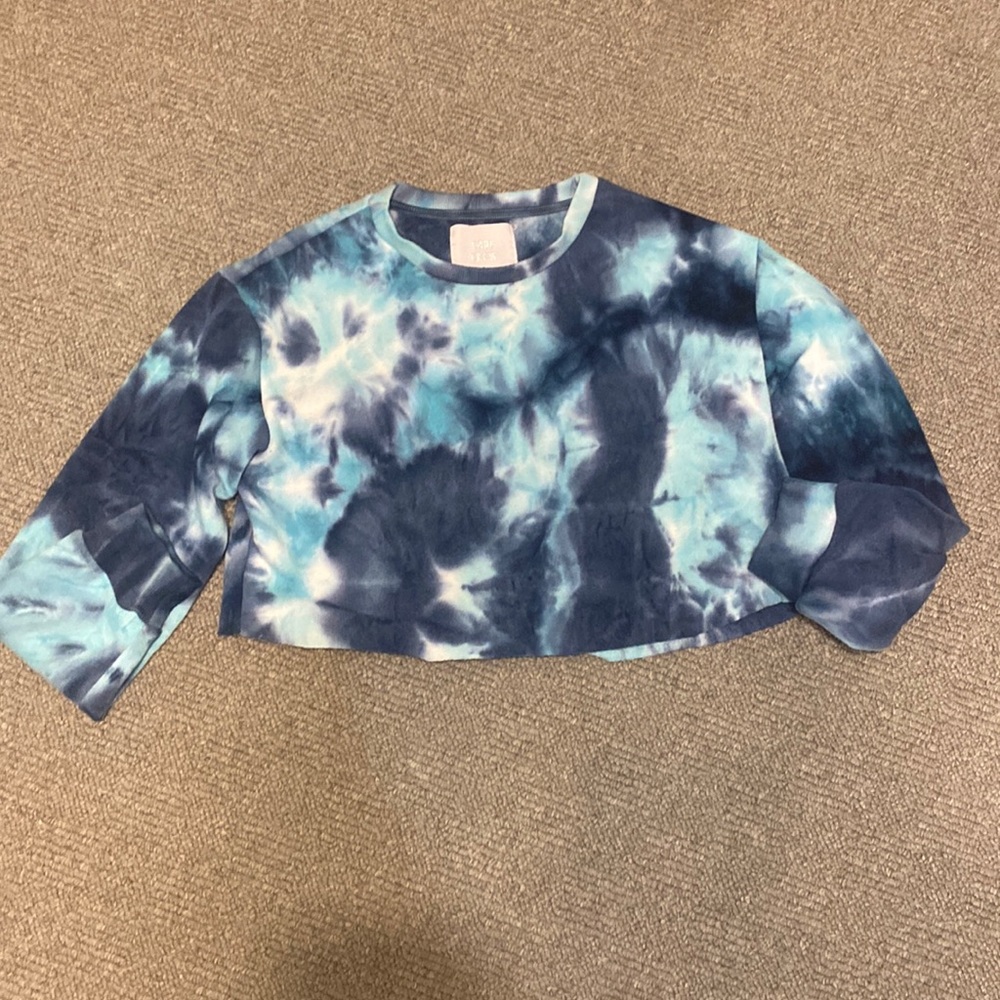 Cropped fleeced lined crew neck